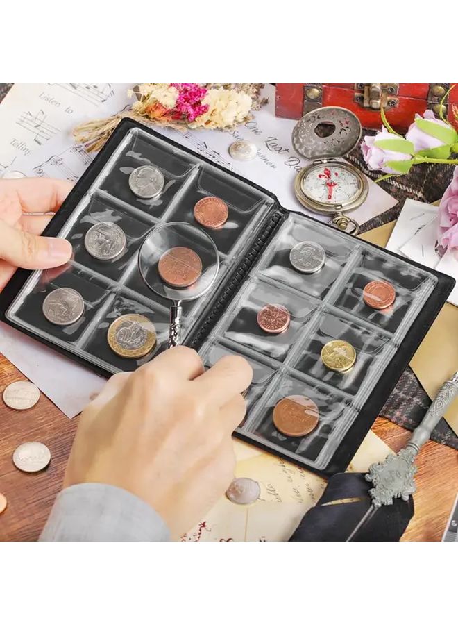 Red 120 Pocket Commemorative Stamp And Medal Collection Album With Fixed Pages For Coins - Image 5