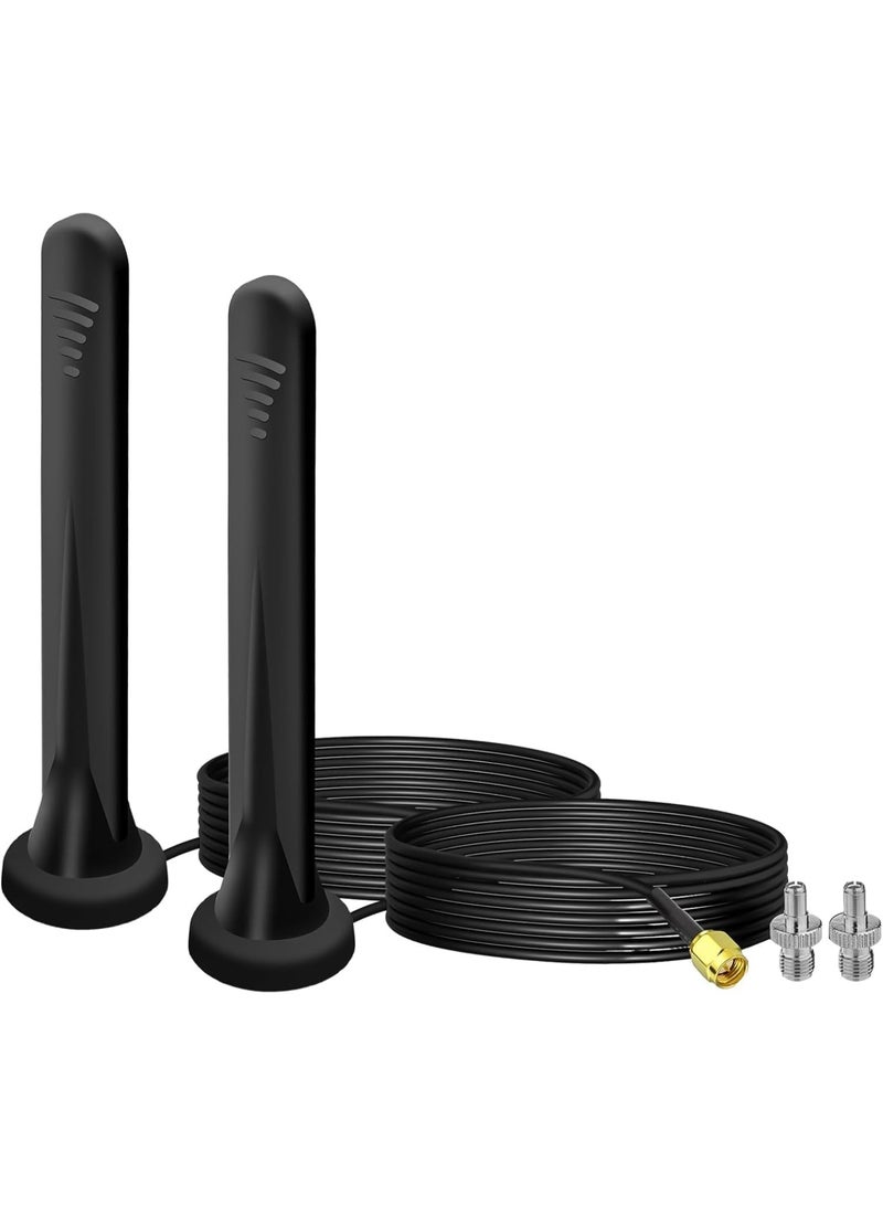 YOUWE7 5G Antenna LTE Band 12dBi SMA TS9 External Omnidirectional Network Antenna with Magnetic Base 4G Signal Booster Omnidirectional with RG174 Cable, Compatible with /4G/5G/GSM/GPRS Router-2pcs - Image 1