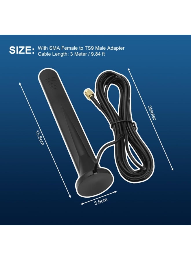 YOUWE7 5G Antenna LTE Band 12dBi SMA TS9 External Omnidirectional Network Antenna with Magnetic Base 4G Signal Booster Omnidirectional with RG174 Cable, Compatible with /4G/5G/GSM/GPRS Router-2pcs - Image 3