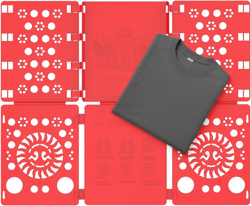 BOXLEGEND Shirt Folder Board Tshirt Clothes Folder Folding Board Durable Laundry Helper Liner Sorter, Red - Image 1
