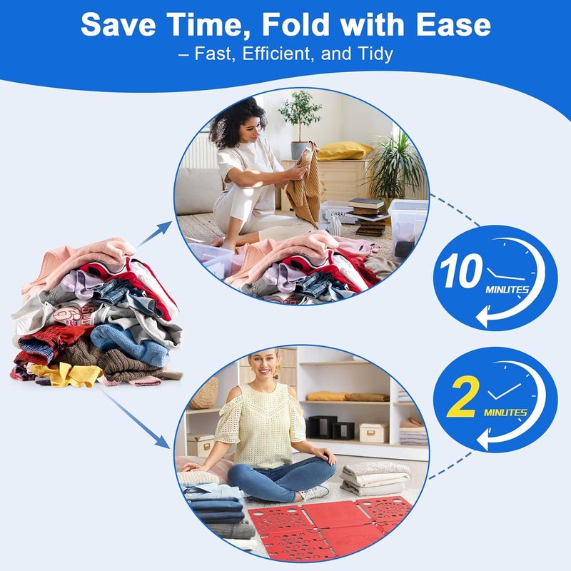 BOXLEGEND Shirt Folder Board Tshirt Clothes Folder Folding Board Durable Laundry Helper Liner Sorter, Red - Image 3