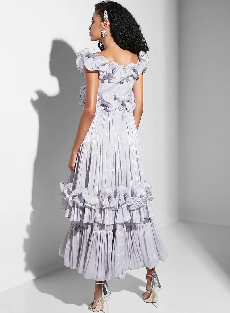 Namshi x Renee Farah Layered & Ruffled Dress