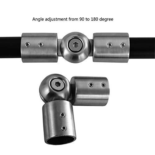 Elifel Window Heavy Duty Curtain Rods Connector Set of 2, Adjustable Curtains Rods Connector for Bay Windows Blinds with 1 inch Silver Color Stainless Steel - Image 4