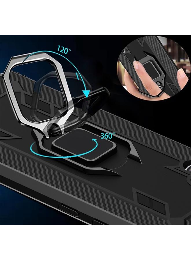 اس-توب جراب لهاتف Galaxy Note 10+ مصنوع من ألياف الكربون مع حامل حلقي يدور 360 درجة - Image 5