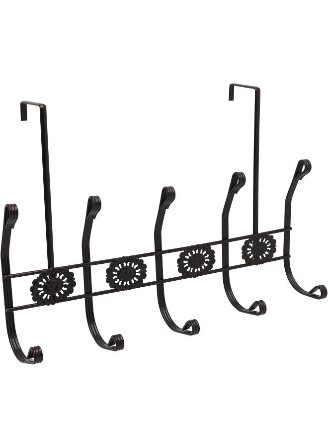 Over The Door Hook | Coat Rack and Movable Clothes Rack with 10 Hooks for Hanging | Heavy Duty Aluminum Door Organizer for Towels, Clothes, Hats, Bags, Behind Bathroom Door - Image 2