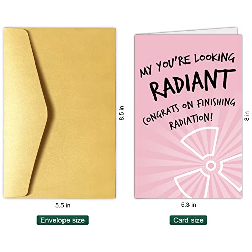 Chenive Get Well Soon Cancer Care Card for Chemo Patient, Funny Radiation Treatment Card, Radiation Therapy Gift, Congrats on Finishing Radiation - Image 2