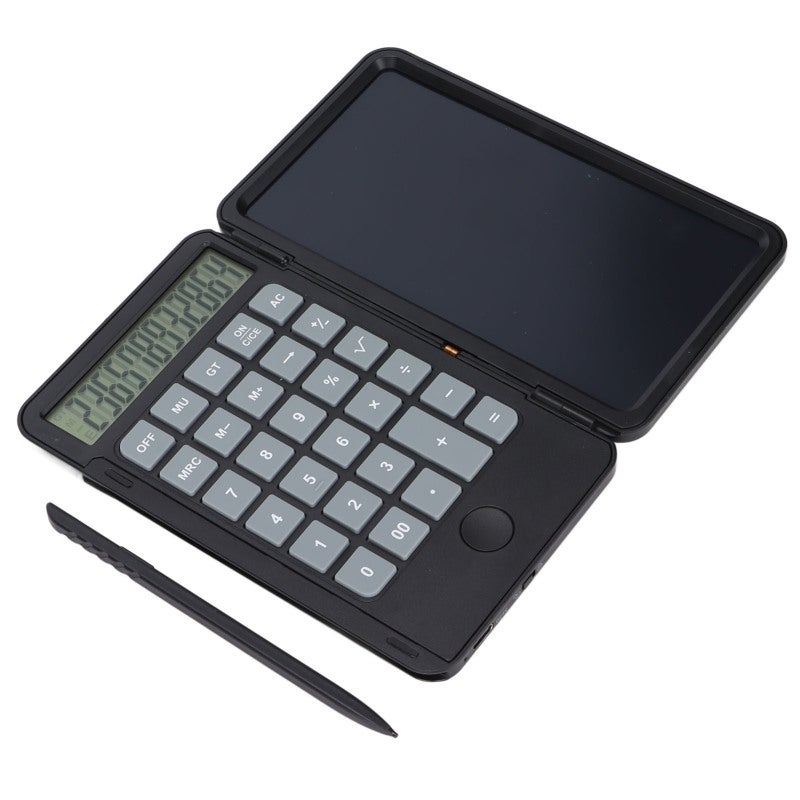Calculator Writing Tablet with Flip Design Portable Desk Calculator - Rechargeable Handheld Calculator and Writing Board for Office Home Use - Image 2