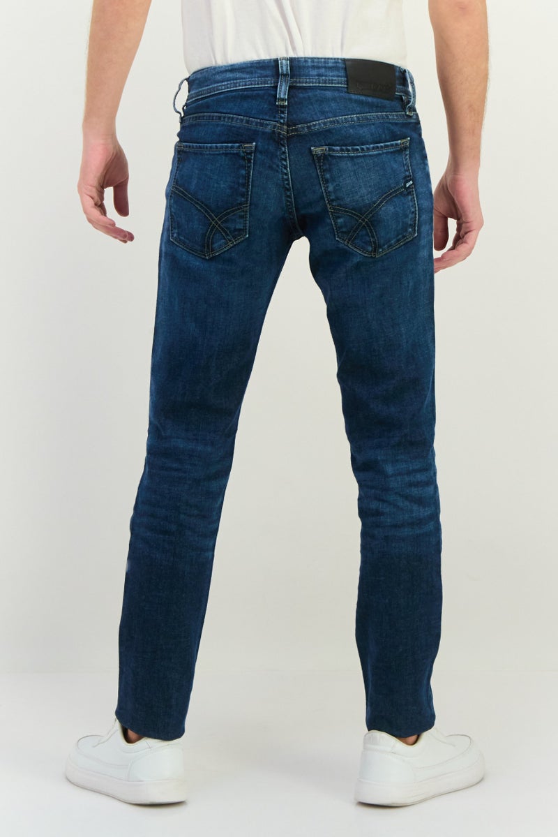 GAS Men Skinny Fit Washed Stretchable Denim Jeans, Blue - Image 3