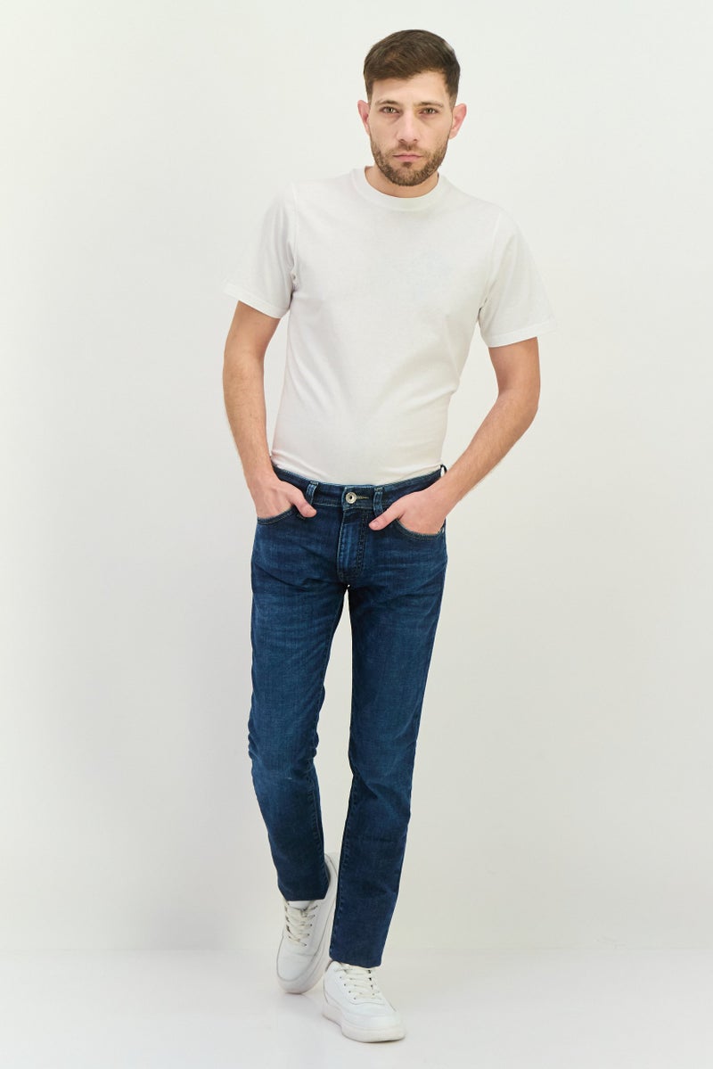 GAS Men Skinny Fit Washed Stretchable Denim Jeans, Blue - Image 4