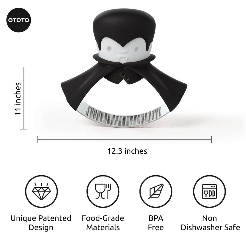 OTOTO Rockula Garlic Press Rocker - Garlic Masher, Garlic Rocker, Rocking Garlic Press Stainless Steel - Garlic Smasher Spooky Gifts - Easy to Clean - Image 5