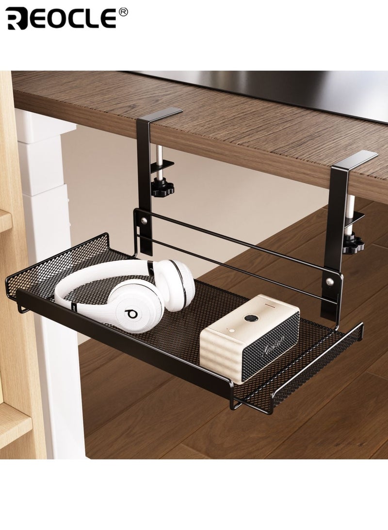 REOCLE Under Desk Cable Management Tray with No Drill Installation and Heavy Duty Design Wire Organizer with Sturdy Construction for Computer Desk Use - Image 1