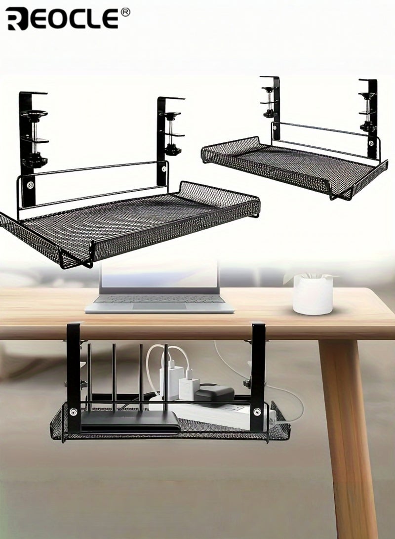 ريوكل صينية لتنظيم الكابلات أسفل المكتب، بدون تركيب مثقاب، منظم أسلاك بتصميم متين وهيكل متين للاستخدام على مكتب الكمبيوتر. - Image 3