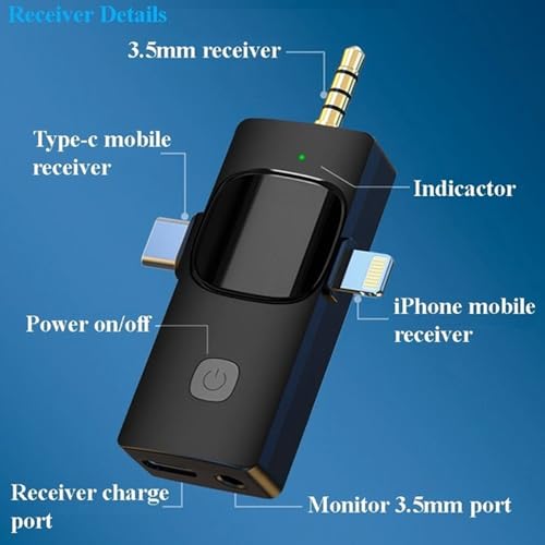 CHAMPKIA K35-2 Dual Wireless Collar Microphone, Plug & Play Lavalier Mic, Noise Cancellation, LED Indicator, Long Battery Life | Compatible with All Smartphones & DSLRs for YouTube & Interviews - Image 3