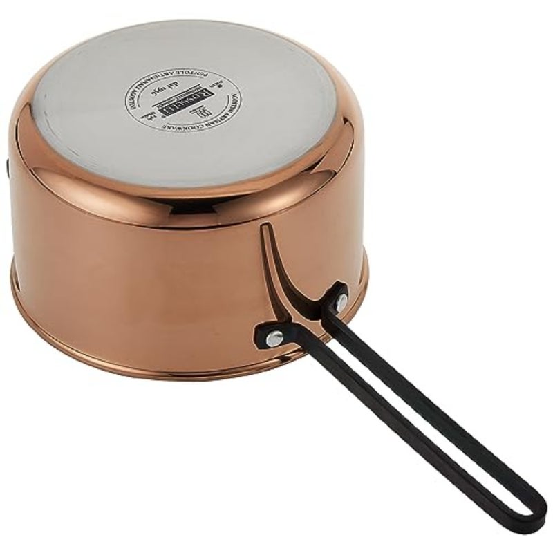 Rossetti® Agostini 20cm Stainless Steel Sauce Pan With Steel Lid Heavy-Duty Saucepan with Bronze Handles and Rose Gold Finish Italian Designed Saucepans Suitable for Induction Cookware - Image 5