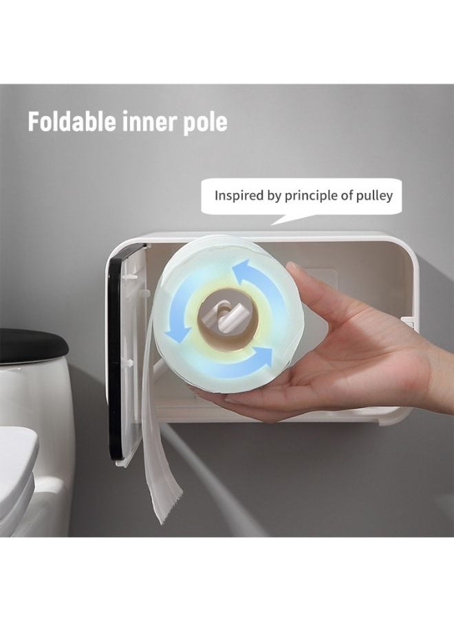 NIBEMINENT Wall Mounted Paper Holder Dispenser Grey 21 x 13.5 13.5centimeter  - Image 2