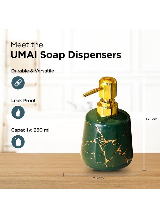 Umai UMAI Liquid Soap Dispenser | Stoneware | Bathroom Sanitizer, Lotion, Shampoo Dispenser | Ceramic Handwash Bottle for Kitchen | Soap Dispenser for Wash Basin | Bathroom Accessories | 260ml (Pink)  - Image 2