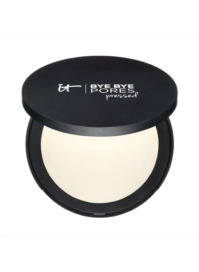 IT COSMETICS بودرة إنهاء مضغوطة وداعًا للمسام - ظل شفاف عالمي - تحتوي على ببتيدات مضادة للشيخوخة، كولاجين مهدرج ومضادات أكسدة - 0.31 أونصة - Image 1