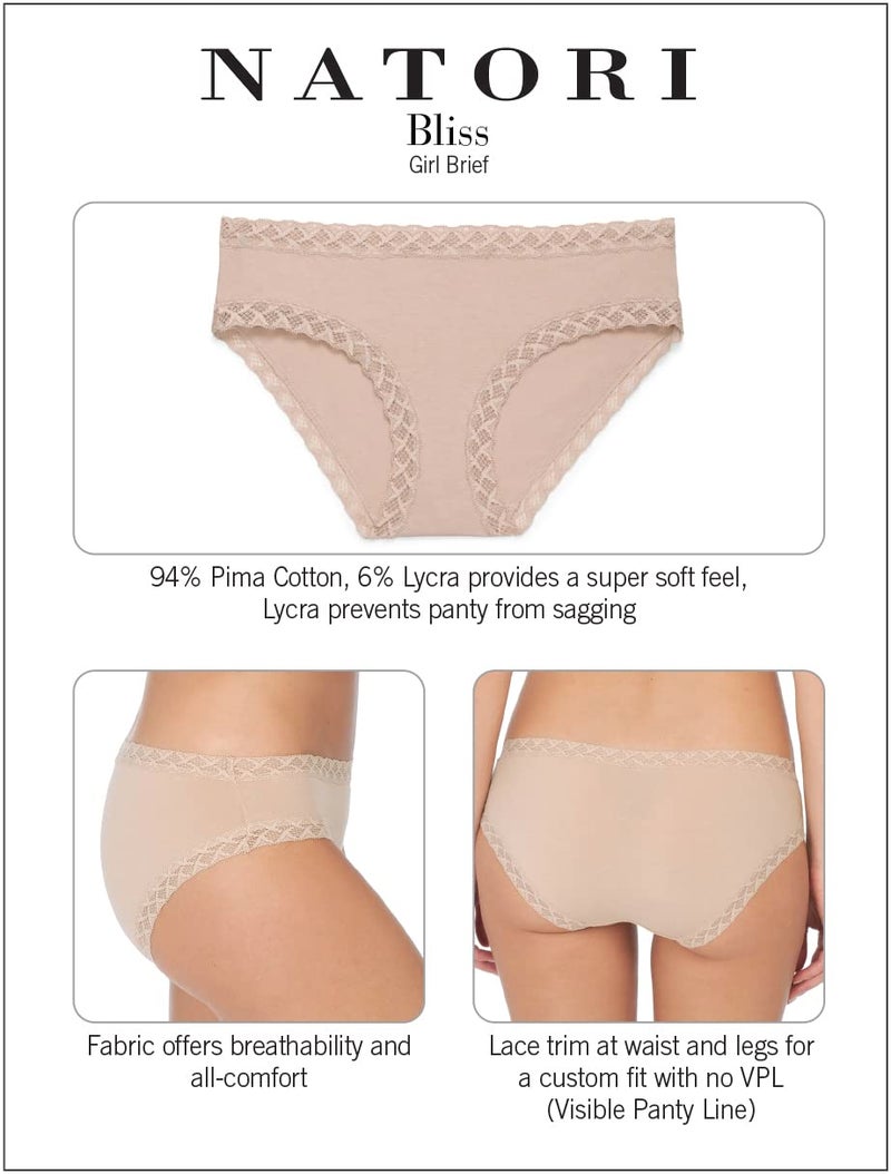 Natori womens Bliss Girl Briefs, Black, Medium US - Image 4