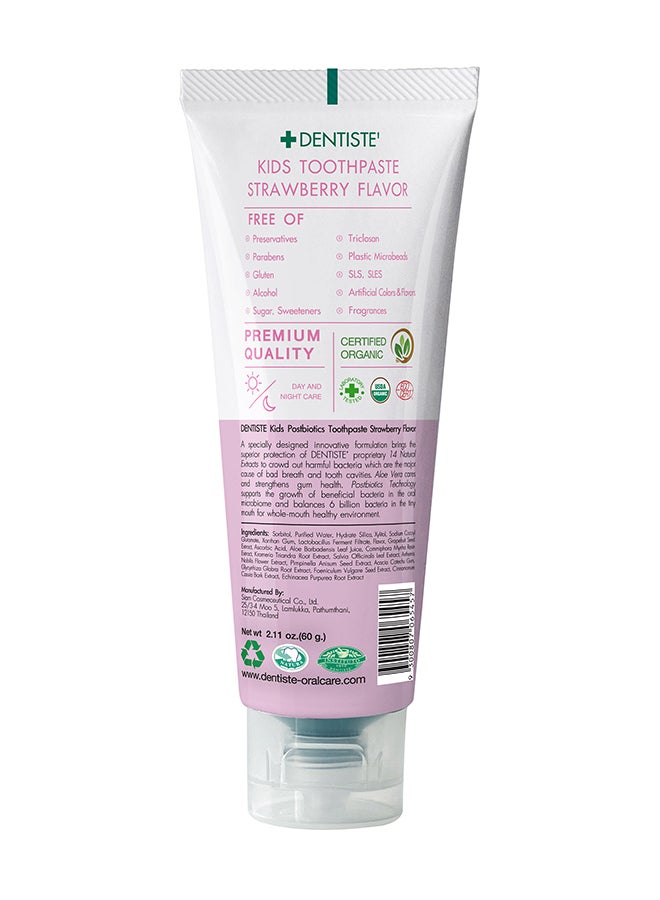 DENTISTE Kids Postbiotics Toothpaste 60G. Strawberry Flavour - For Kids Of Age 1+. - Image 2