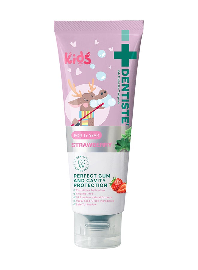 DENTISTE Kids Postbiotics Toothpaste 60G. Strawberry Flavour - For Kids Of Age 1+. - Image 1