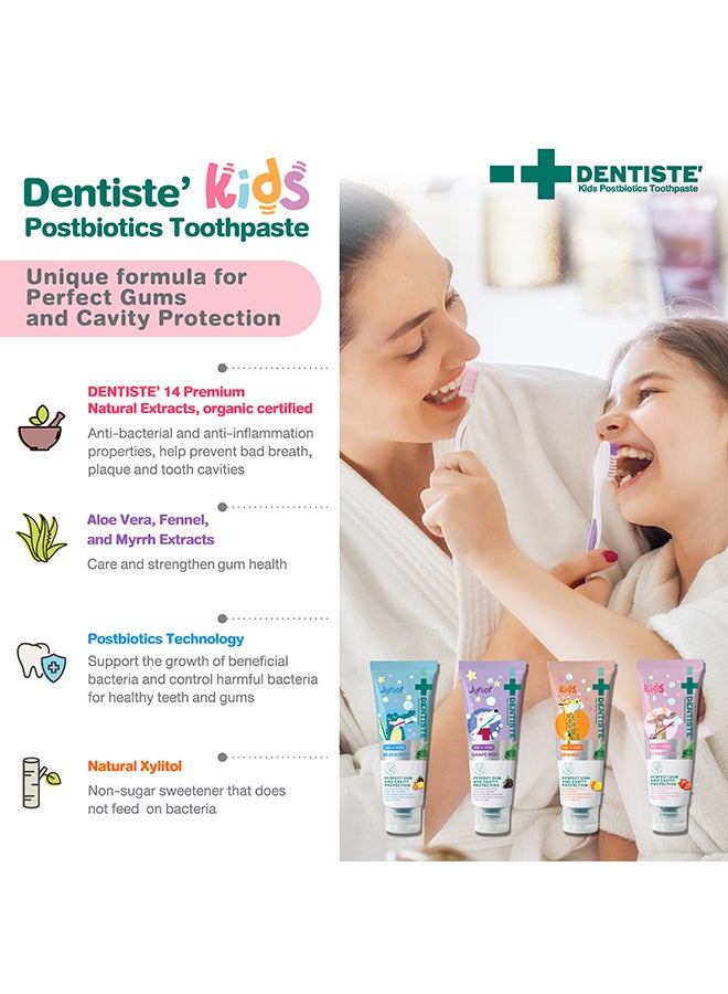 DENTISTE Kids Postbiotics Toothpaste 60G. Strawberry Flavour - For Kids Of Age 1+. - Image 5