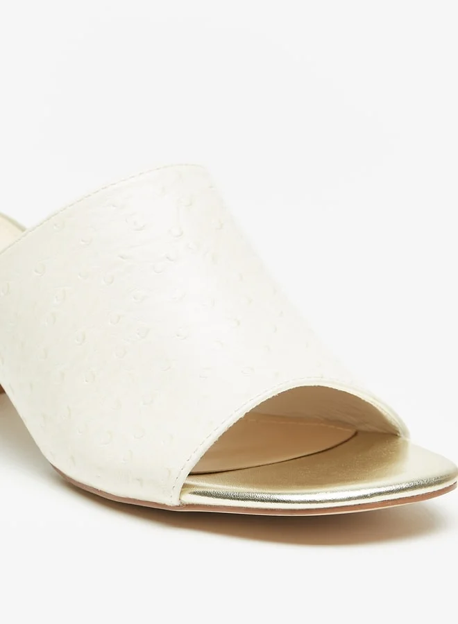 Flora Bella By Shoexpress Women's Textured Slip-On Sandals With Block Heels Ramadan Collection