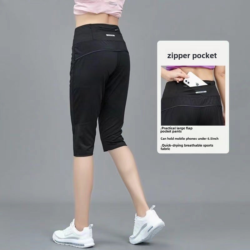 Quick-Dry Sports Shorts Breathable Plus-Size Casual 895 "black 7 pants] 