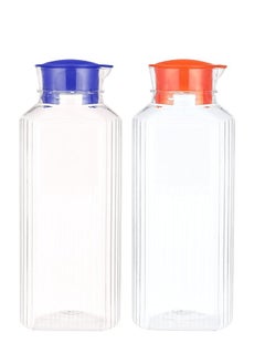 Lamsa Plast 2 square plastic water bottles from Lamsa Plast, safe plastic 1.5 liters for storing water and juices, multi-colored  - Image 2