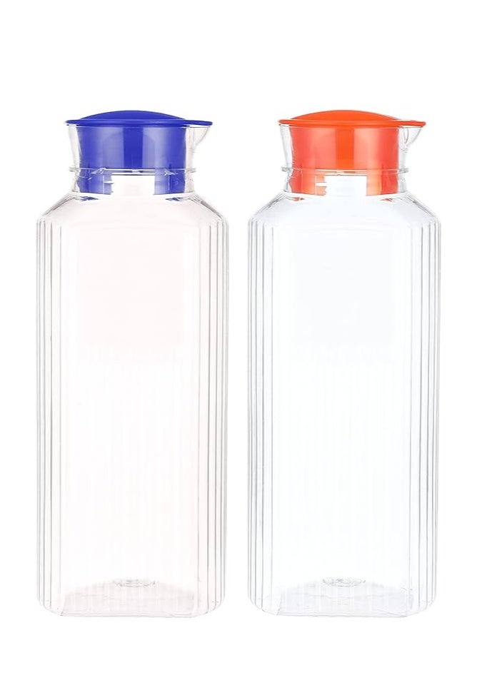 Lamsa Plast - 2 square plastic water bottles from Lamsa Plast, safe plastic 1.5 liters for storing water and juices, multi-colored - Image 1