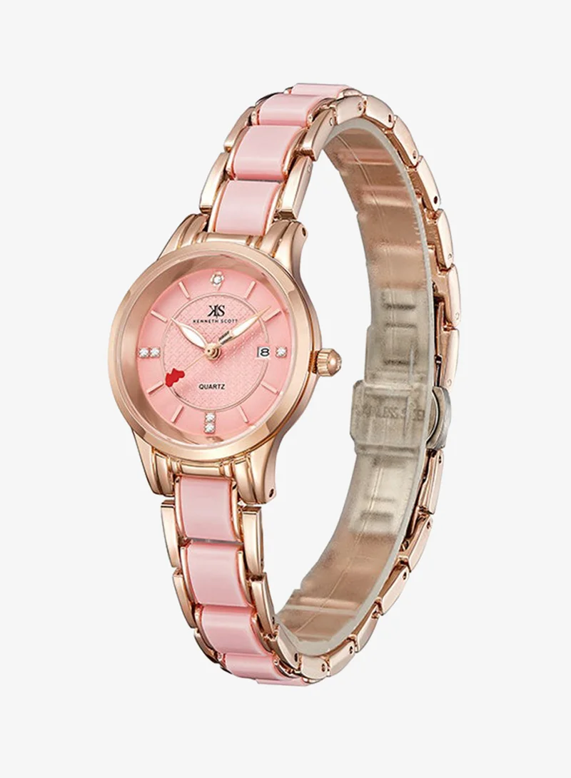 Kenneth Scott Kenneth Scott Women's Pink Dial Analog Watch - K23517-RCPP