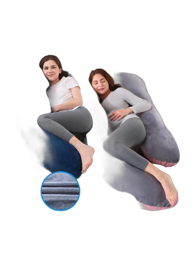 أيه بي جي مخدة حوامل على شكل J، وسادة جسم كاملة للحمل - بغطاء قابل للإزالة، مقاس 65" x 28" - رمادي - وسادة حمل للنوم - وسادة للجسم للكبار، وسادة دعم للحمل - دعم للظهر، الساقين، البطن، الوركين، تصميم 2024 - Image 1