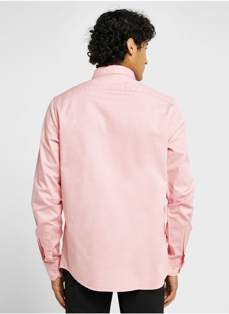 Thomas Scott - Thomas Scott Classic Slim Fit Twill Weave Pure Cotton Casual Shirt - Image 1