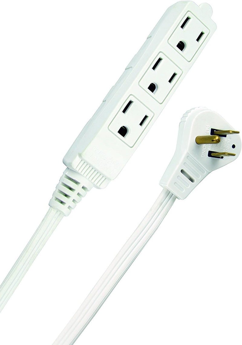 Woods Slimline Extension Cord, 13ft, White - Image 1