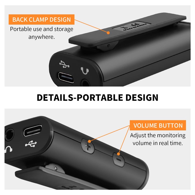 JOYO Guitar Audio Interface Pocket Internal Recording Sound Card with Type-C and Lightning for Phone Portable and Lightweight Plug & Play (MOMIX CAB) - Image 4