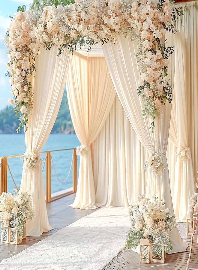 Suppromo 4 Panels Champagne Backdrop Curtain for Baby Shower Wrinkle Free 20ft x 10ft Backdrop Drapes Panels for Parties Wedding Bridal Shower Birthday Photo Photography Fabric Background Decoration - Image 4