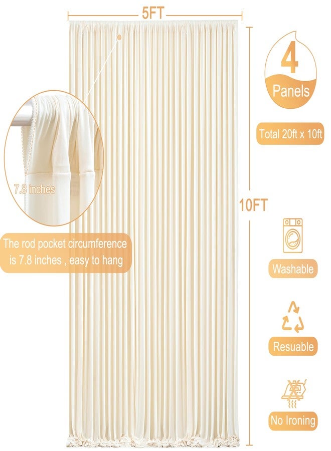 Suppromo 4 Panels Champagne Backdrop Curtain for Baby Shower Wrinkle Free 20ft x 10ft Backdrop Drapes Panels for Parties Wedding Bridal Shower Birthday Photo Photography Fabric Background Decoration - Image 5