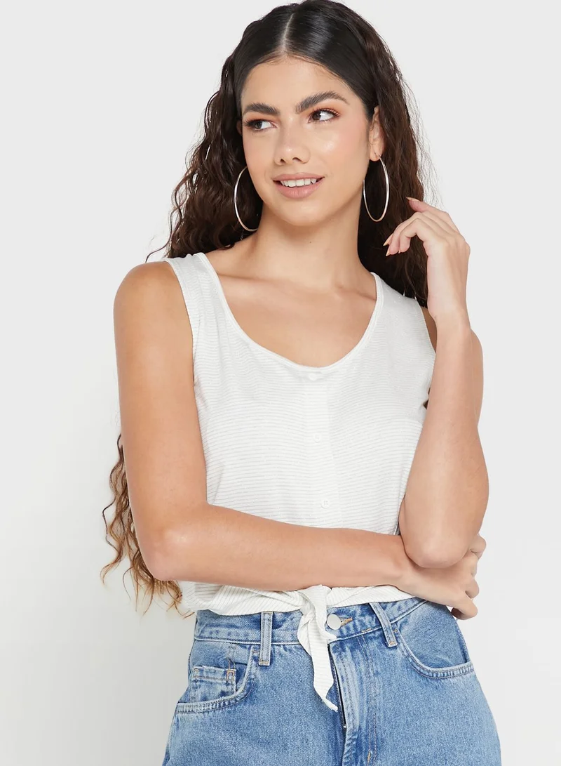 ONLY Knot & Button Detail Top