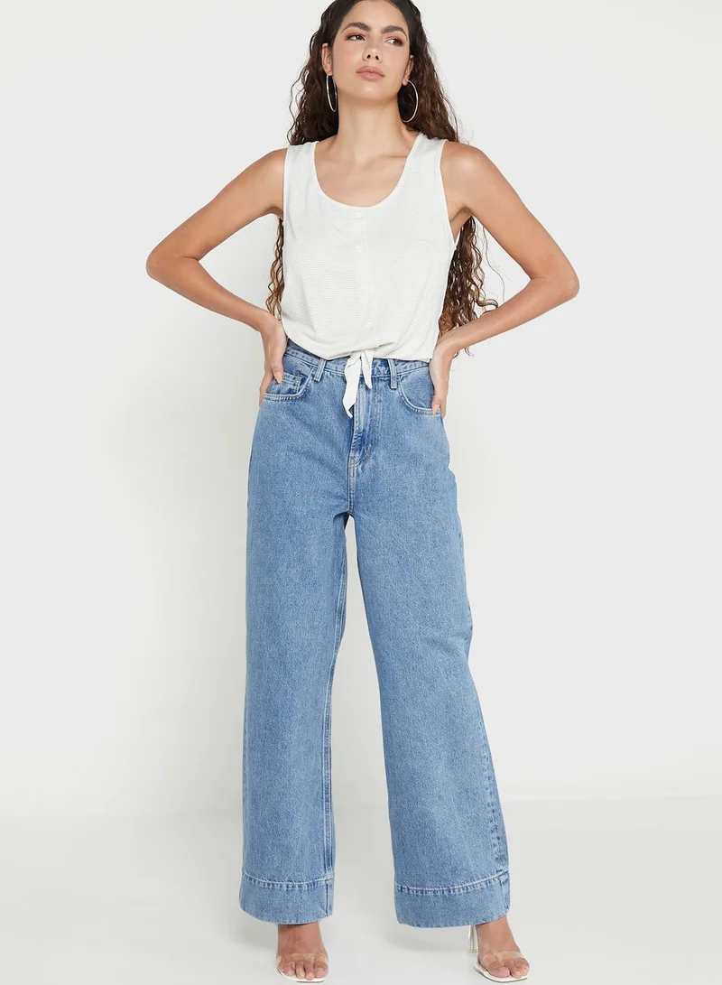 ONLY Knot & Button Detail Top