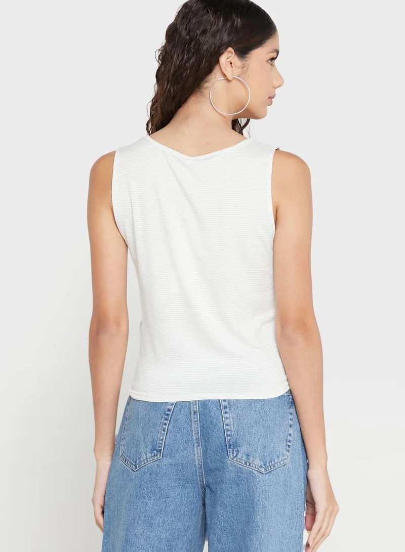 ONLY Knot & Button Detail Top