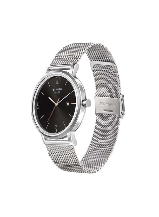 سوناتا ساعة يد أنالوج دائرية من الستانلس ستيل فضي ٤٢ مم - Image 1