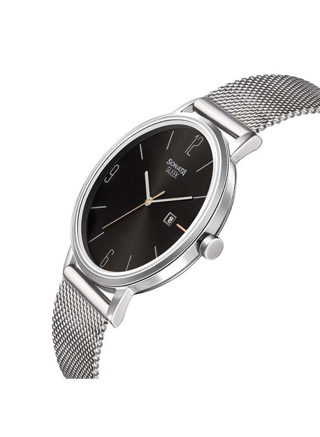 سوناتا ساعة يد أنالوج دائرية من الستانلس ستيل فضي ٤٢ مم - Image 2