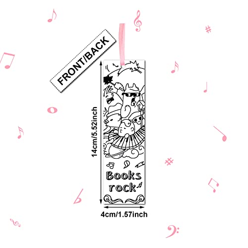 Outus 108 Pcs Color Your Own Bookmarks Inspirational Bookmarks DIY Motivational Coloring Blank Paper Book Marks Birthday DIY Supplies - Image 3