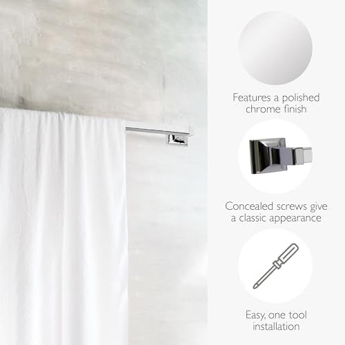 Design House 18 in Millbridge Towel Bar, Standard Wall Mount, Concealed Screws, Easy Installation, Polished Chrome, 19.96 in L x 1.81 in W x 3.15 in H, Item 533018 - Image 3