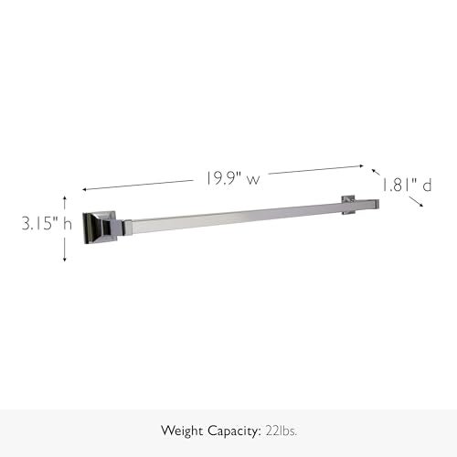 Design House 18 in Millbridge Towel Bar, Standard Wall Mount, Concealed Screws, Easy Installation, Polished Chrome, 19.96 in L x 1.81 in W x 3.15 in H, Item 533018 - Image 2