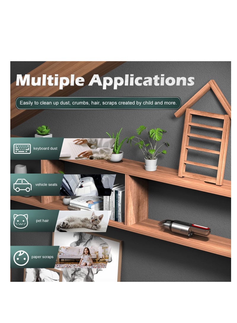 مكنسة كهربائية محمولة بدون سلك، مكنسة سيارة قوية الشفط قابلة لإعادة الشحن، مكنسة صغيرة يدوية مع مصباح LED، مكنسة يدوية للسيارة، المنزل وشعر الحيوانات الأليفة - USB C - Image 2