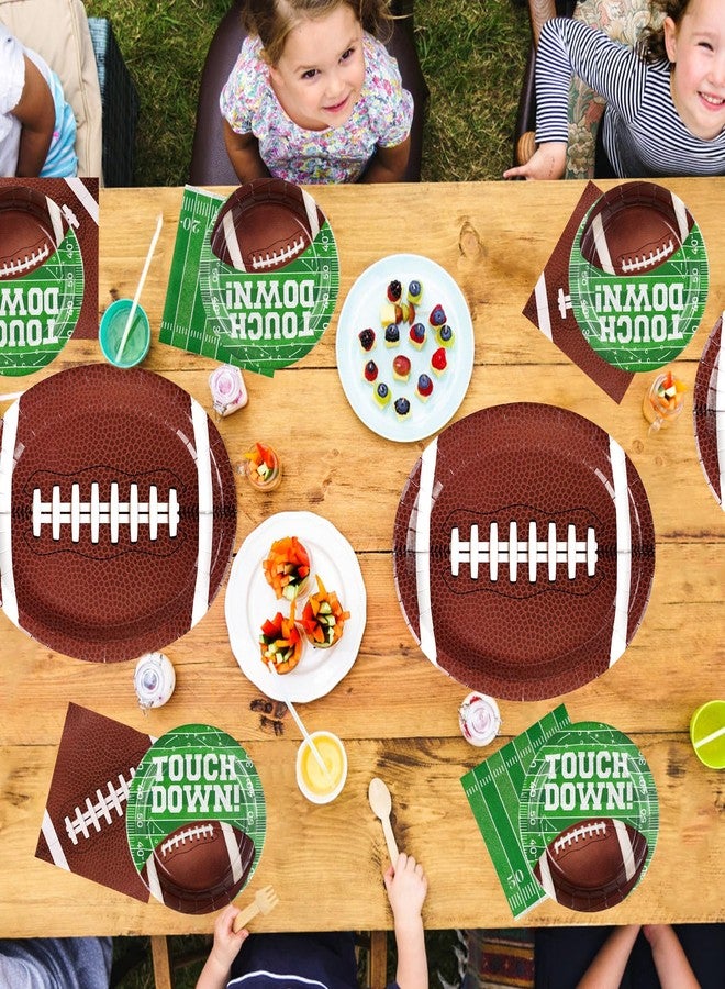 Grencian 150PCS Football Party Decorations Football Oval Paper Plates Disposable Super Bowl Plates Football Party Plates for Birthday Party Football Game Day Super Bowl Football Party Supplies, Serves 50 - Image 2