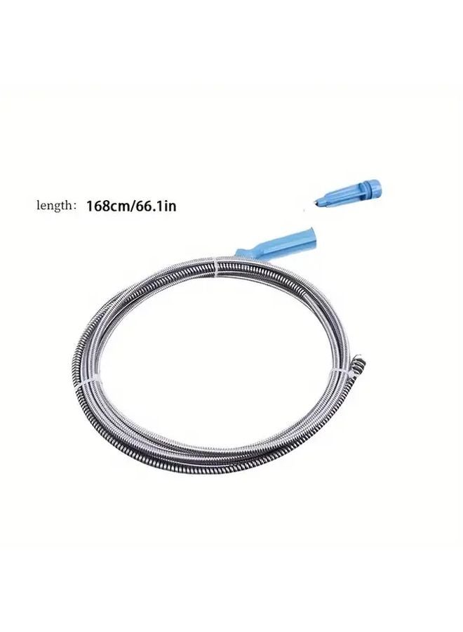 Hand Operated Pipe Unblocker 45 Inch Steel Wire Drain Clog Remover Tool - Image 5