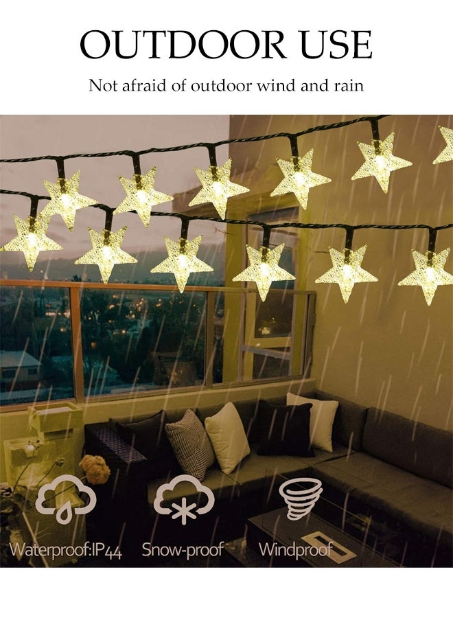 DUNISO سلسلة أضواء النجوم LED بطول 12 متر، أضواء سلسلة مقاومة للماء للاستخدام الداخلي والخارجي، 8 أوضاع إضاءة، لتزيين المنزل، الخيمة، العلية والفناء الخلفي - Image 3