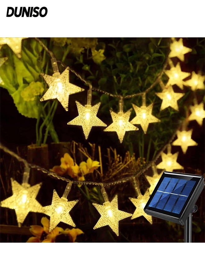 DUNISO سلسلة أضواء النجوم LED بطول 12 متر، أضواء سلسلة مقاومة للماء للاستخدام الداخلي والخارجي، 8 أوضاع إضاءة، لتزيين المنزل، الخيمة، العلية والفناء الخلفي - Image 1