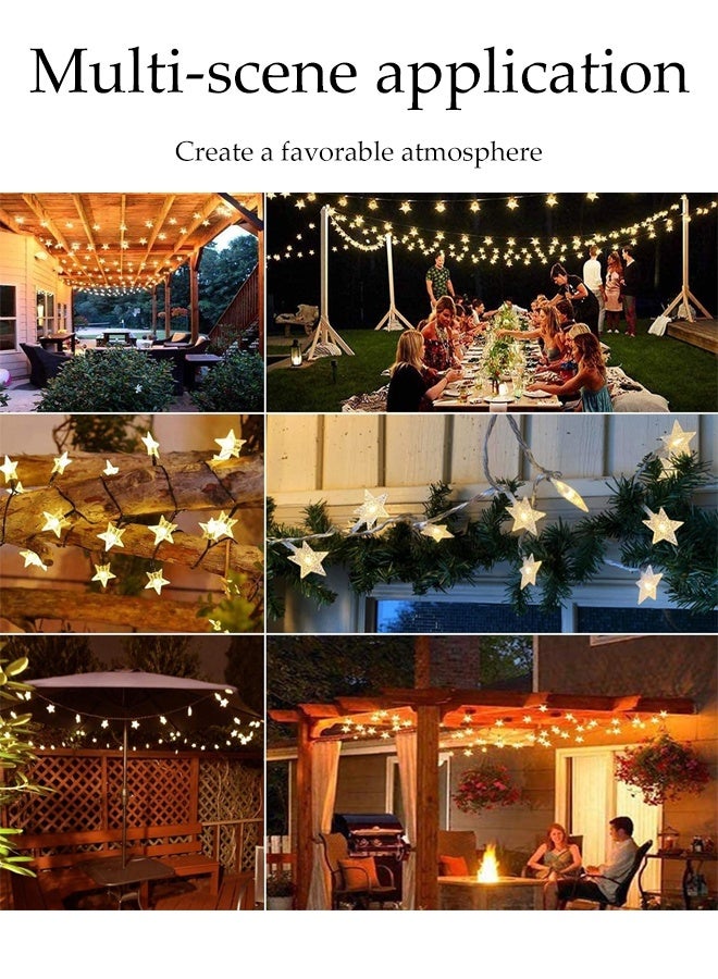 DUNISO سلسلة أضواء النجوم LED بطول 12 متر، أضواء سلسلة مقاومة للماء للاستخدام الداخلي والخارجي، 8 أوضاع إضاءة، لتزيين المنزل، الخيمة، العلية والفناء الخلفي - Image 4